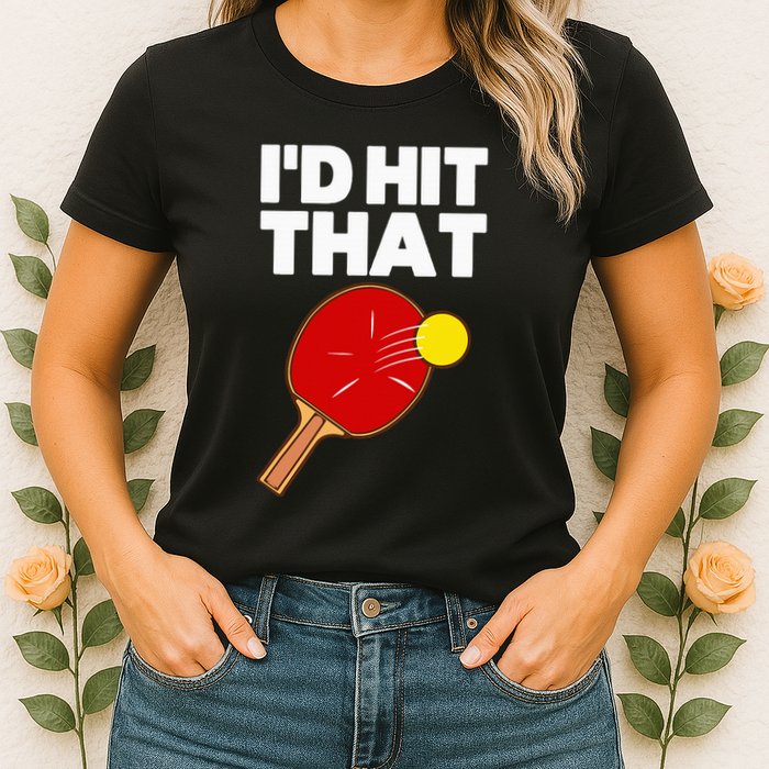 Cool Table Tennis Design Game Ping Pong Lovers Womens T-Shirt