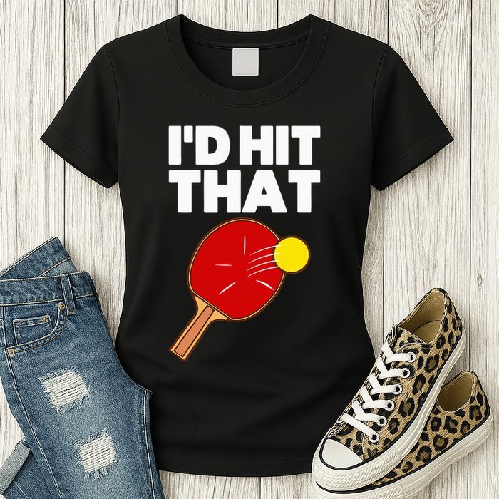 Cool Table Tennis Design Game Ping Pong Lovers Womens T-Shirt