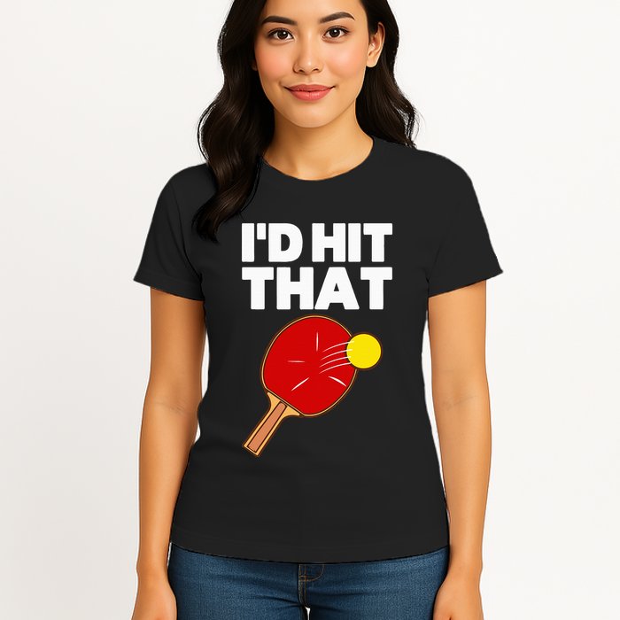 Cool Table Tennis Design Game Ping Pong Lovers Womens T-Shirt