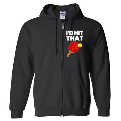 Cool Table Tennis Design Game Ping Pong Lovers Full Zip Hoodie