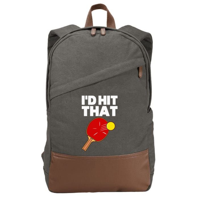 Cool Table Tennis Design Game Ping Pong Lovers Cotton Canvas Backpack