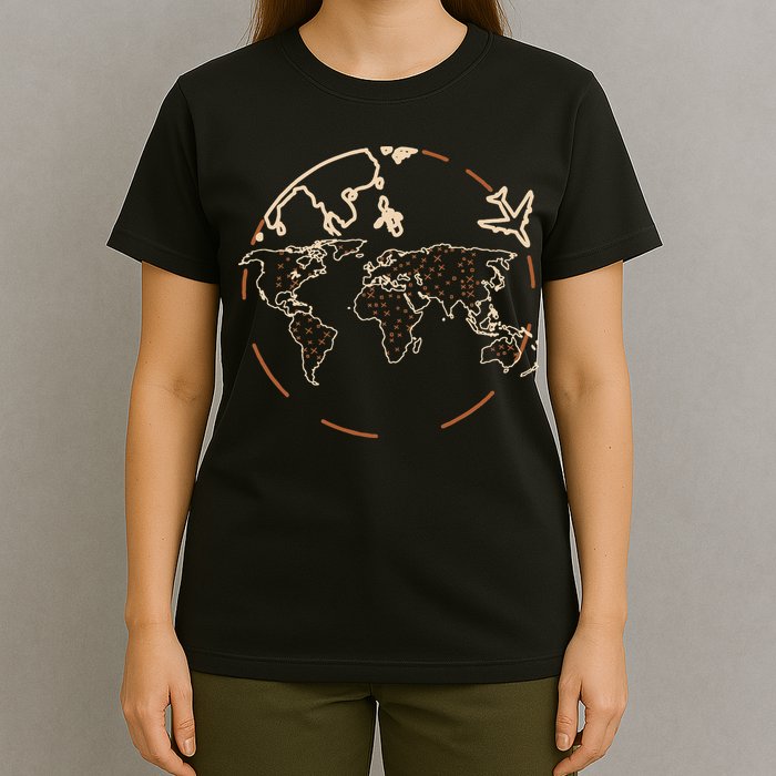 Countries Traveler Traveling World Map T-Shirt