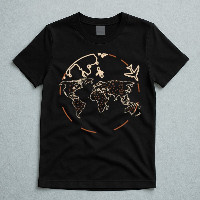 Countries Traveler Traveling World Map T-Shirt