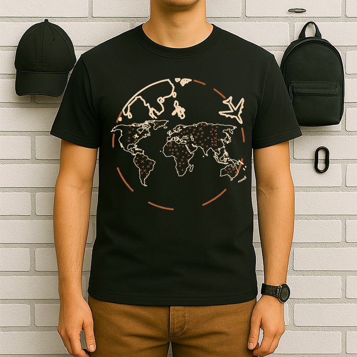 Countries Traveler Traveling World Map T-Shirt