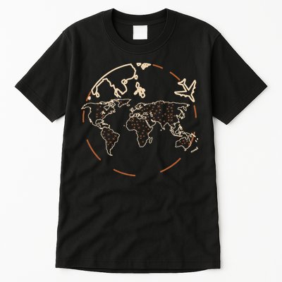 Countries Traveler Traveling World Map Tall T-Shirt