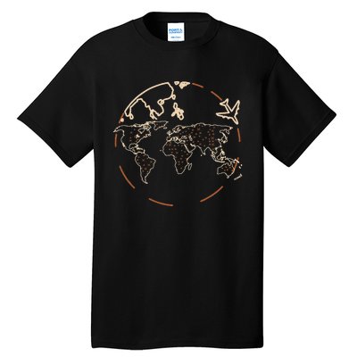 Countries Traveler Traveling World Map Tall T-Shirt