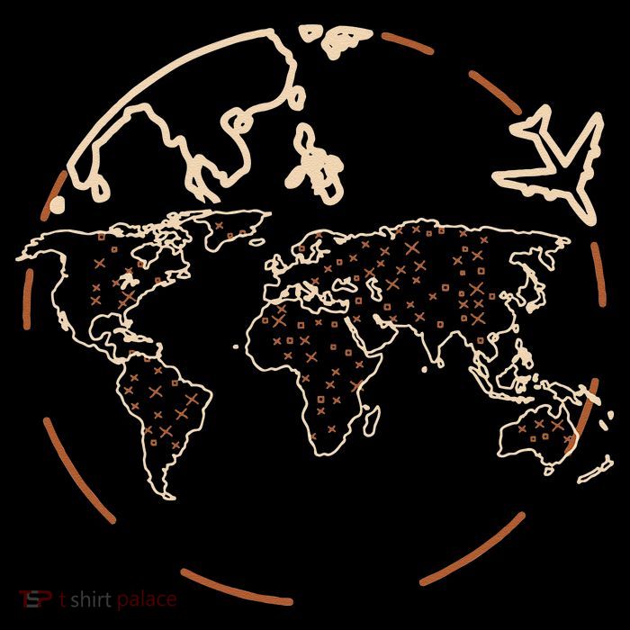 Countries Traveler Traveling World Map Tall T-Shirt