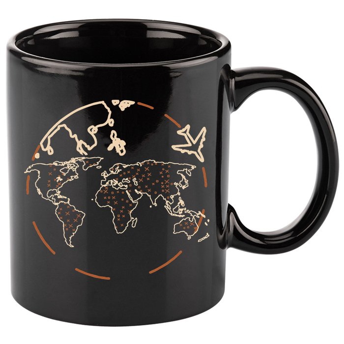 Countries Traveler Traveling World Map 11oz C Handle Ceramic Mug