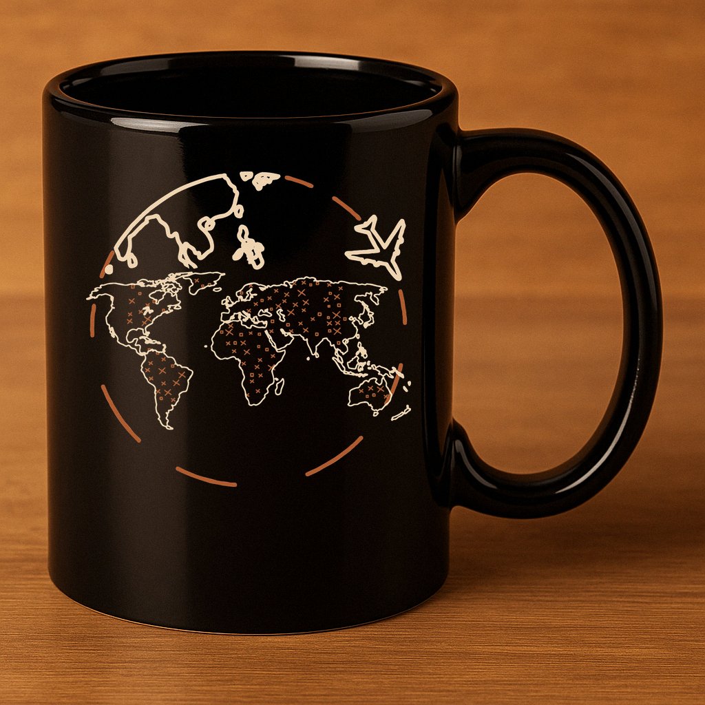 Countries Traveler Traveling World Map 11oz C Handle Ceramic Mug