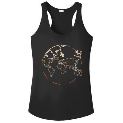 Countries Traveler Traveling World Map Ladies PosiCharge Competitor Racerback Tank