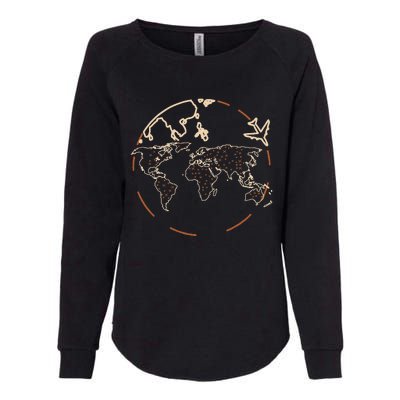 Countries Traveler Traveling World Map Womens California Wash Sweatshirt