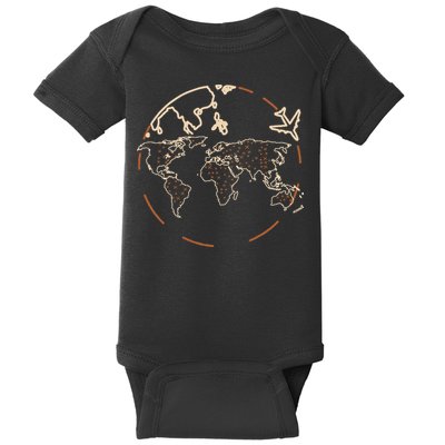 Countries Traveler Traveling World Map Baby Bodysuit