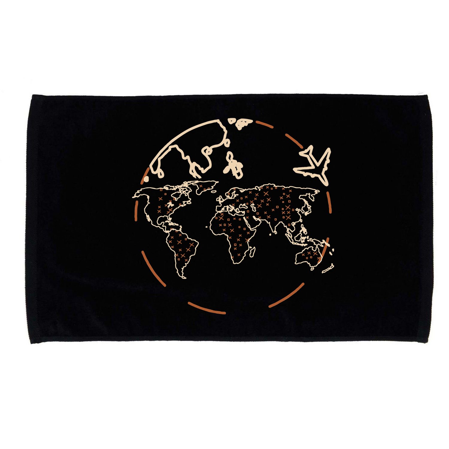 Countries Traveler Traveling World Map Microfiber Hand Towel