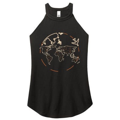 Countries Traveler Traveling World Map Women’s Perfect Tri Rocker Tank