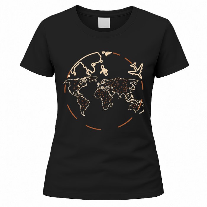 Countries Traveler Traveling World Map Women's T-Shirt