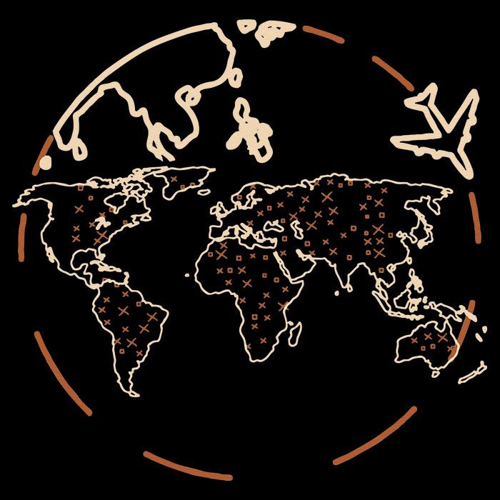 Countries Traveler Traveling World Map Women's V-Neck T-Shirt