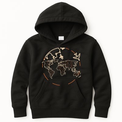Countries Traveler Traveling World Map Kids Hoodie