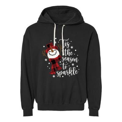 Christmas Tis The Season To Snowman Garment-Dyed Fleece Hoodie