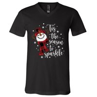 Christmas Tis The Season To Snowman V-Neck T-Shirt