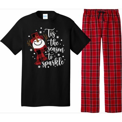 Christmas Tis The Season To Snowman Pajama Set