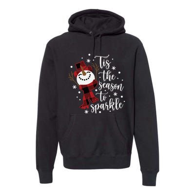 Christmas Tis The Season To Snowman Premium Hoodie