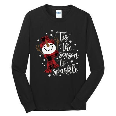 Christmas Tis The Season To Snowman Tall Long Sleeve T-Shirt