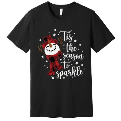 Christmas Tis The Season To Snowman Premium T-Shirt