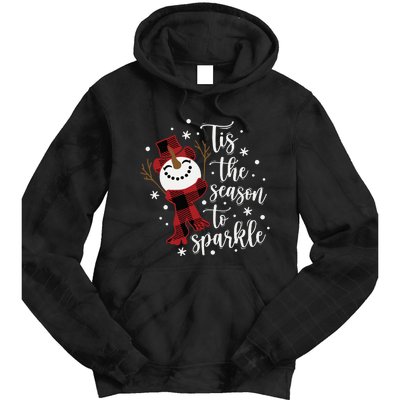 Christmas Tis The Season To Snowman Tie Dye Hoodie