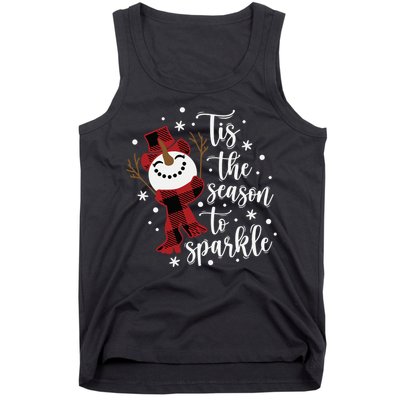 Christmas Tis The Season To Snowman Tank Top