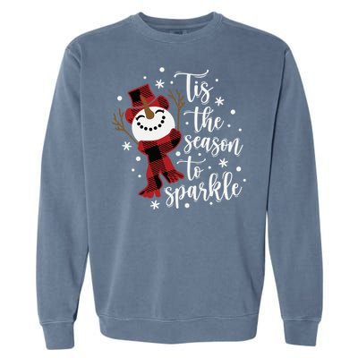 Christmas Tis The Season To Snowman Garment-Dyed Sweatshirt