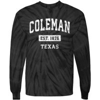 Coleman Texas Tx Vintage Sports Tie-Dye Long Sleeve Shirt