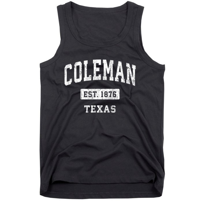 Coleman Texas Tx Vintage Sports Tank Top