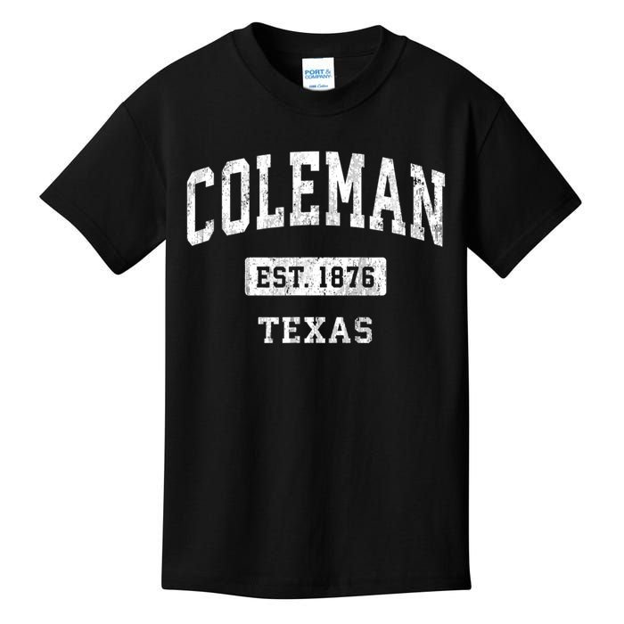 Coleman Texas Tx Vintage Sports Kids T-Shirt