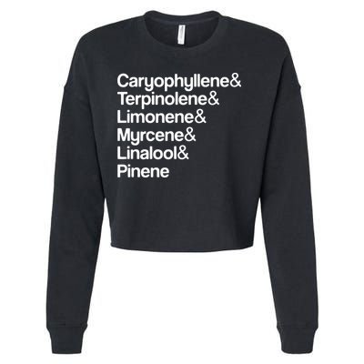Cannabis Terpenes Terps List Marijuana Smoker Toker 420 Weed Cropped Pullover Crew