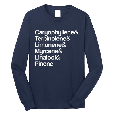 Cannabis Terpenes Terps List Marijuana Smoker Toker 420 Weed Long Sleeve Shirt