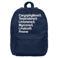 Cannabis Terpenes Terps List Marijuana Smoker Toker 420 Weed 16 in Basic Backpack