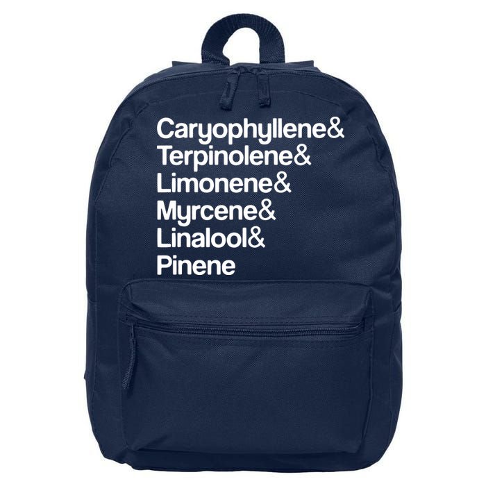 Cannabis Terpenes Terps List Marijuana Smoker Toker 420 Weed 16 in Basic Backpack