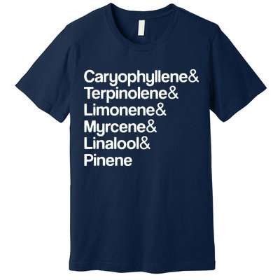 Cannabis Terpenes Terps List Marijuana Smoker Toker 420 Weed Premium T-Shirt