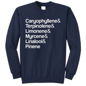 Cannabis Terpenes Terps List Marijuana Smoker Toker 420 Weed Tall Sweatshirt