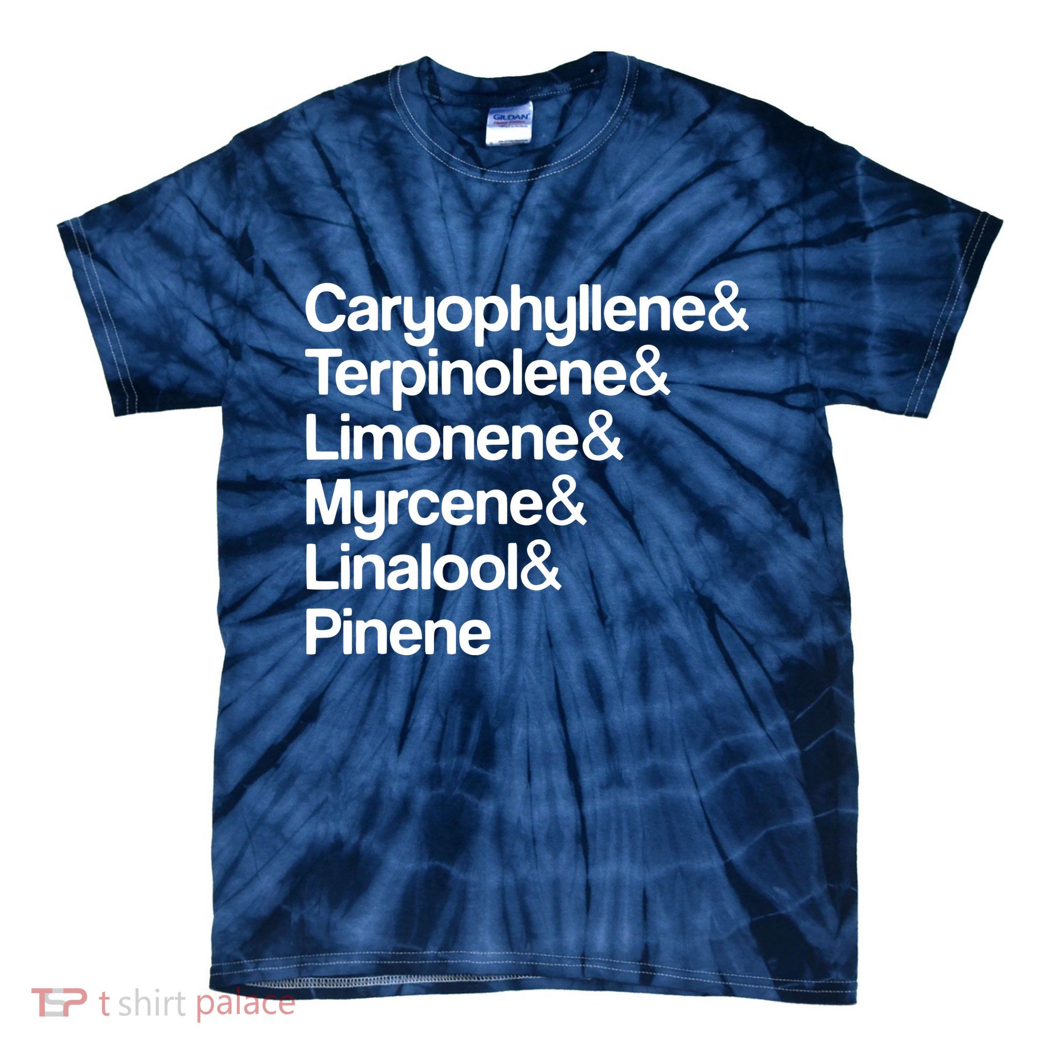Cannabis Terpenes Terps List Marijuana Smoker Toker 420 Weed Tie-Dye T-Shirt