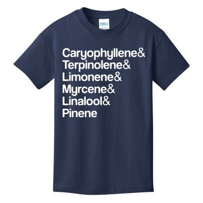 Cannabis Terpenes Terps List Marijuana Smoker Toker 420 Weed Kids T-Shirt