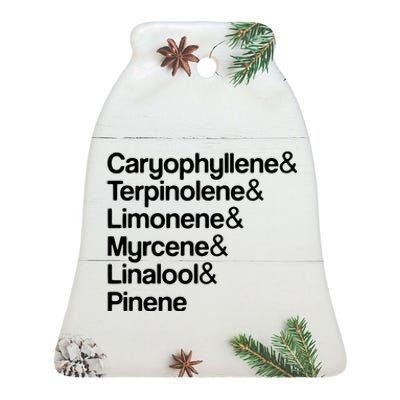 Cannabis Terpenes Terps List Marijuana Smoker Toker 420 Weed Ceramic Bell Ornament