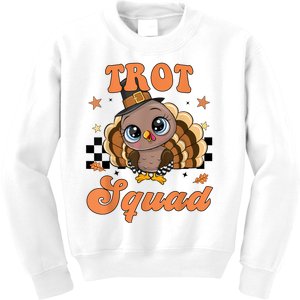 Cute Turkey Trot Squad Baby Girl Funny Thanksgiving Kids Sweatshirt