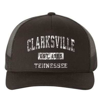 Clarksville Tennessee Tn Vintage Established Sports Yupoong Adult 5-Panel Trucker Hat