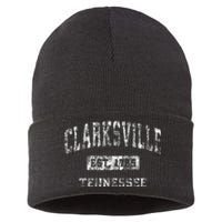 Clarksville Tennessee Tn Vintage Established Sports Sustainable Knit Beanie