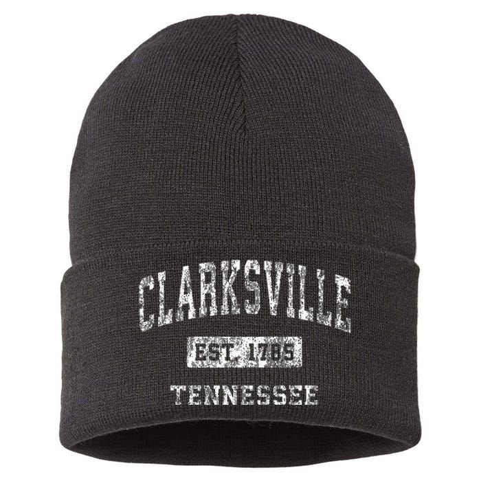 Clarksville Tennessee Tn Vintage Established Sports Sustainable Knit Beanie