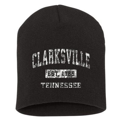 Clarksville Tennessee Tn Vintage Established Sports Short Acrylic Beanie