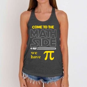 Come To The Math Side We Have Pi Math Pi Day Teacher Women's Knotted Racerback Tank