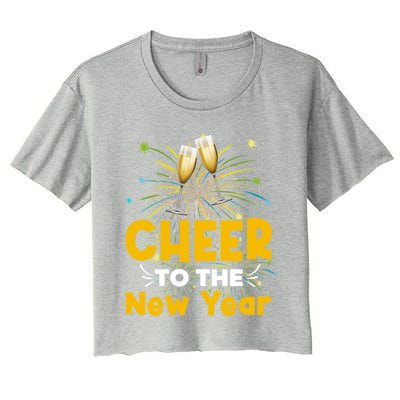 Cheer To The New Year Happy New Year Family Great Gift Women's Crop Top Tee