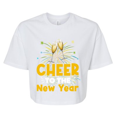 Cheer To The New Year Happy New Year Family Great Gift Bella+Canvas Jersey Crop Tee